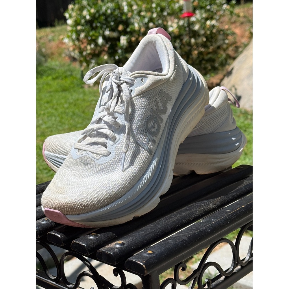 Hoka Gaviota 5 Silver Sky Pink Heather Stability Running Shoes 1134235-SCP 8B